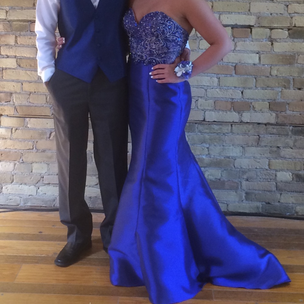 Royal Blue Strapless Prom/Formal Dress